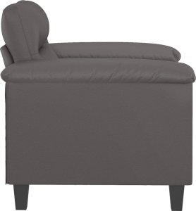 vidaXL Fotel, szary, 60 cm, obity sztuczną skórą 4