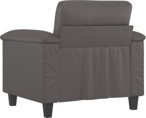 vidaXL Fotel, szary, 60 cm, obity sztuczną skórą 5