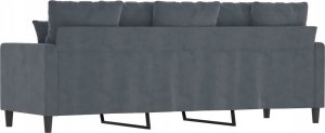 vidaXL Sofa 3-osobowa, ciemnoszara, 180 cm, obita aksamitem 3
