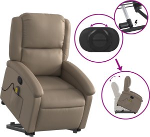 vidaXL Podnoszony fotel masujący, rozkładany, cappuccino 6