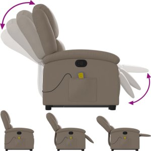 vidaXL Podnoszony fotel masujący, rozkładany, cappuccino 7