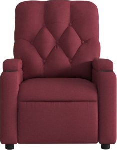 vidaXL Rozkładany fotel masujący, elektryczny, winna czerwień, tkanina 9