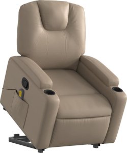 vidaXL Podnoszony fotel masujący, rozkładany, cappuccino 3