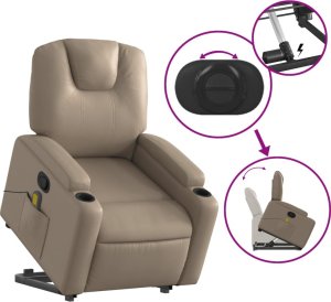 vidaXL Podnoszony fotel masujący, rozkładany, cappuccino 6