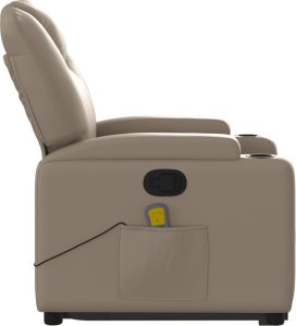 vidaXL Podnoszony fotel masujący, rozkładany, cappuccino 10
