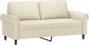 vidaXL 2-osobowa sofa, kremowy, 140 cm, sztuczna skóra 2