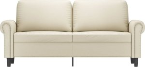 vidaXL 2-osobowa sofa, kremowy, 140 cm, sztuczna skóra 3