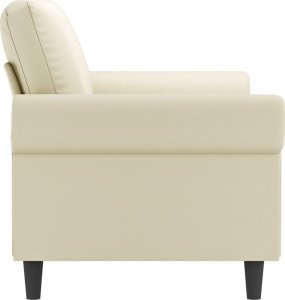 vidaXL 2-osobowa sofa, kremowy, 140 cm, sztuczna skóra 4