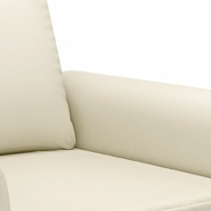 vidaXL 2-osobowa sofa, kremowy, 140 cm, sztuczna skóra 6