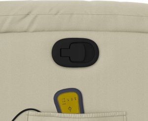 vidaXL Podnoszony fotel masujący, rozkładany, kremowy, ekoskóra 11