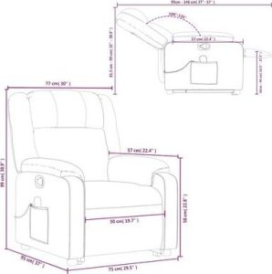 vidaXL Podnoszony fotel masujący, rozkładany, kremowy, ekoskóra 15