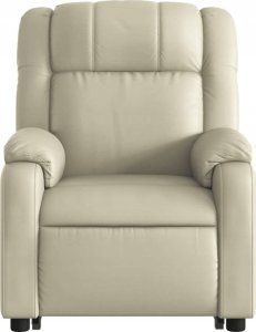 vidaXL Podnoszony fotel masujący, rozkładany, kremowy, ekoskóra 8