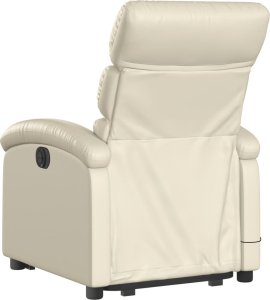vidaXL Podnoszony fotel masujący, rozkładany, kremowy 4