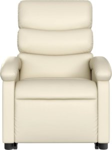 vidaXL Podnoszony fotel masujący, rozkładany, kremowy 8