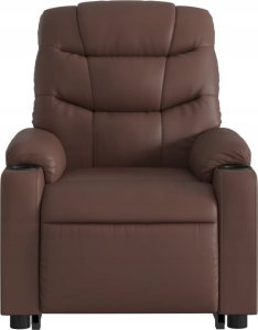 vidaXL Podnoszony fotel masujący, rozkładany, brązowy, ekoskóra 8