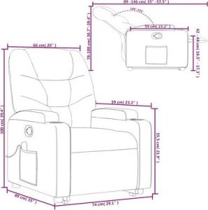vidaXL Podnoszony fotel masujący, rozkładany, kremowy 16