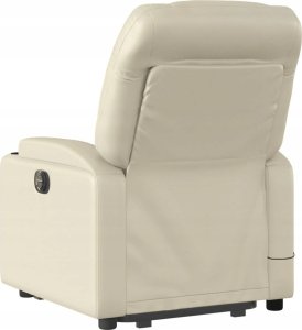 vidaXL Podnoszony fotel masujący, rozkładany, kremowy 4
