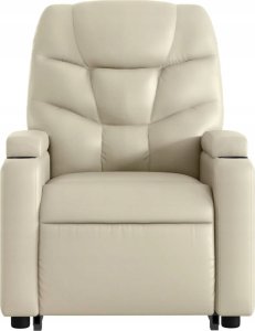vidaXL Podnoszony fotel masujący, rozkładany, kremowy 8