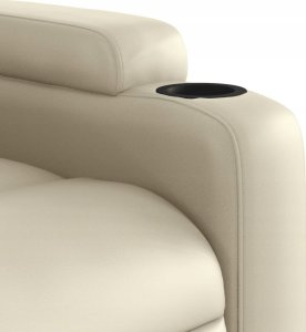 vidaXL Podnoszony fotel masujący, rozkładany, kremowy 10