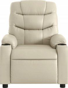 vidaXL Rozkładany fotel masujący, kremowe, sztuczna skóra 4
