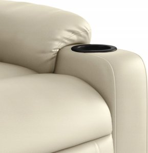 vidaXL Rozkładany fotel masujący, kremowe, sztuczna skóra 6