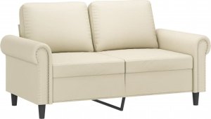 vidaXL 2-osobowa sofa, kremowy, 120 cm, sztuczna skóra 2