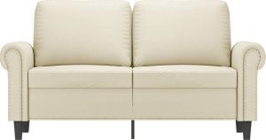 vidaXL 2-osobowa sofa, kremowy, 120 cm, sztuczna skóra 3
