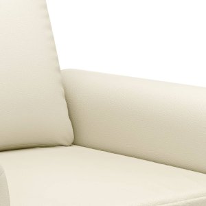 vidaXL 2-osobowa sofa, kremowy, 120 cm, sztuczna skóra 6