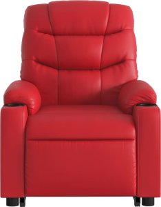 vidaXL Podnoszony fotel masujący, rozkładany, czerwony, ekoskóra 6