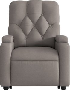 vidaXL Podnoszony fotel masujący, rozkładany, kolor taupe, tkanina 9