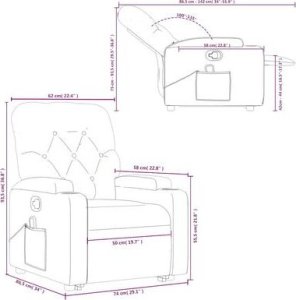 vidaXL Podnoszony fotel masujący, rozkładany, kremowy 16