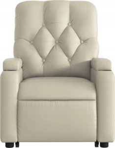 vidaXL Podnoszony fotel masujący, rozkładany, kremowy 8