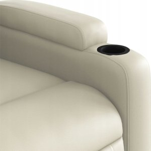 vidaXL Podnoszony fotel masujący, rozkładany, kremowy 10