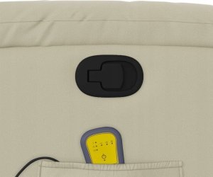 vidaXL Podnoszony fotel masujący, rozkładany, kremowy, ekoskóra 11