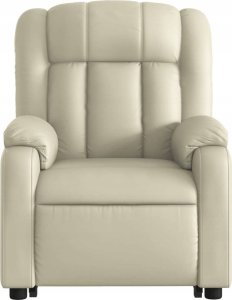 vidaXL Podnoszony fotel masujący, rozkładany, kremowy, ekoskóra 8