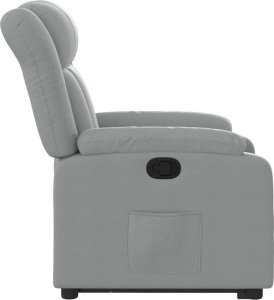 vidaXL Podnoszony fotel rozkładany, jasnoszary, obity tkaniną 10