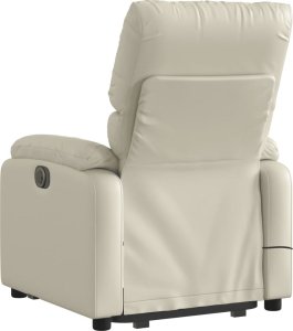 vidaXL Podnoszony fotel masujący, rozkładany, kremowy 5