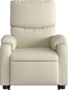 vidaXL Podnoszony fotel masujący, rozkładany, kremowy 9