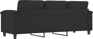 vidaXL 3-osobowa sofa, czarny, 180 cm, tapicerowana mikrofibrą 5