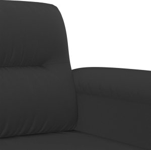 vidaXL 3-osobowa sofa, czarny, 180 cm, tapicerowana mikrofibrą 6
