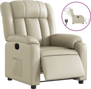 vidaXL Elektryczny fotel rozkładany, kremowy, obity sztuczną skórą 2