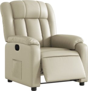 vidaXL Elektryczny fotel rozkładany, kremowy, obity sztuczną skórą 3