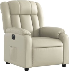 vidaXL Elektryczny fotel rozkładany, kremowy, obity sztuczną skórą 4
