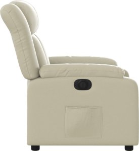 vidaXL Elektryczny fotel rozkładany, kremowy, obity sztuczną skórą 10