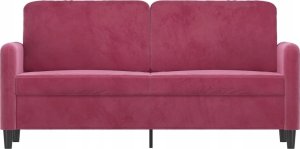 vidaXL Sofa 2-osobowa, winna czerwień, 140 cm, tapicerowana aksamitem 3