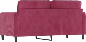 vidaXL Sofa 2-osobowa, winna czerwień, 140 cm, tapicerowana aksamitem 5