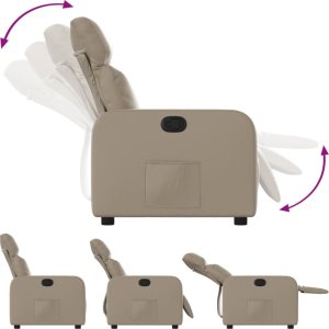 vidaXL Fotel rozkładany, cappuccino, sztuczna skóra 4