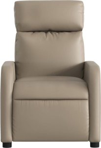 vidaXL Fotel rozkładany, cappuccino, sztuczna skóra 6