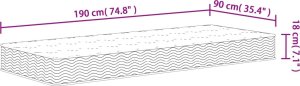 vidaXL Materac bonellowy, twardość średnia, 90x190 cm 9