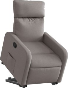 vidaXL Podnoszony fotel rozkładany, kolor taupe, obity tkaniną 3
